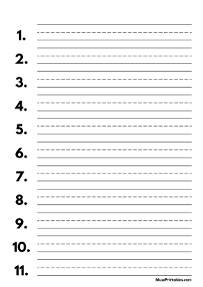 Black and White Numbered Handwriting Paper (5/8-inch Portrait) - A4