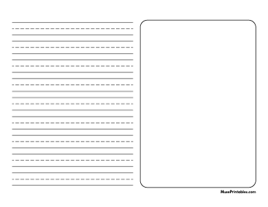 Black and White Story Handwriting Paper (1/2-inch Landscape) - Letter