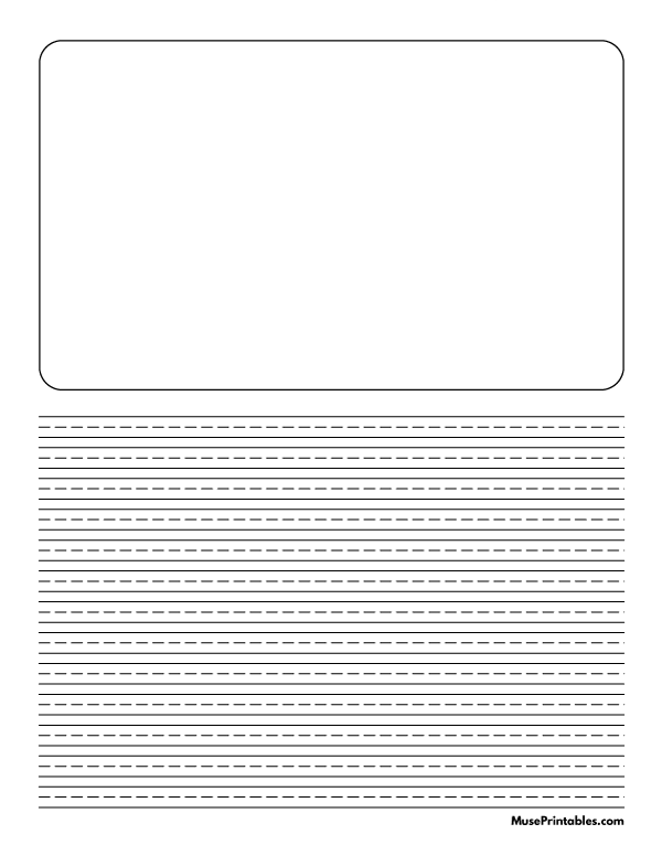 Black and White Story Handwriting Paper (1/4-inch Portrait): Letter-sized paper (8.5 x 11)