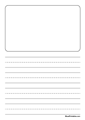Black and White Story Handwriting Paper (1-inch Portrait) - A4