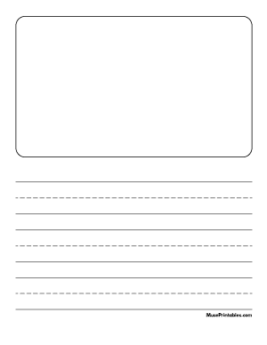 Black and White Story Handwriting Paper (1-inch Portrait) - Letter