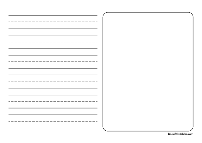 Black and White Story Handwriting Paper (3/4-inch Landscape) - A4
