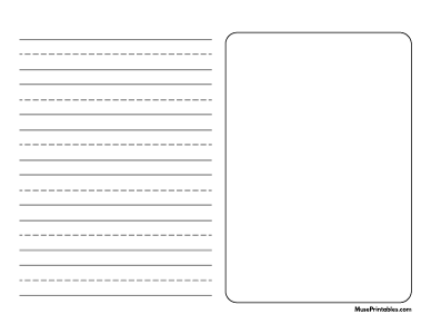 Black and White Story Handwriting Paper (3/4-inch Landscape) - Letter