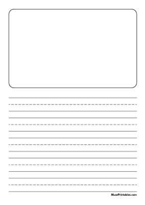 Black and White Story Handwriting Paper (3/4-inch Portrait) - A4