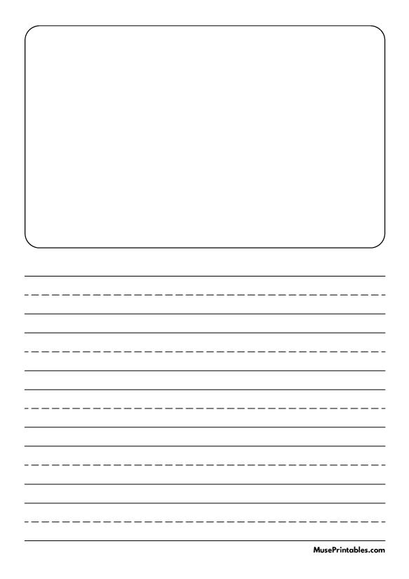 Black and White Story Handwriting Paper (3/4-inch Portrait): A4-sized paper (8.27 x 11.69)