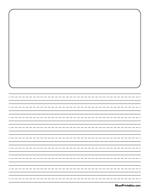 Black and White Story Handwriting Paper (3/8-inch Portrait) - Letter
