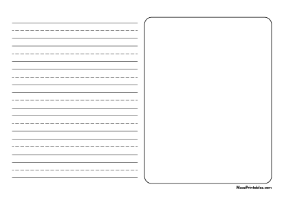 Black and White Story Handwriting Paper (5/8-inch Landscape) - A4