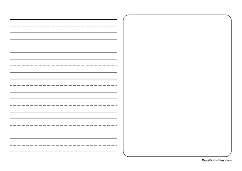 Black and White Story Handwriting Paper (5/8-inch Landscape): A4-sized paper (8.27 x 11.69)