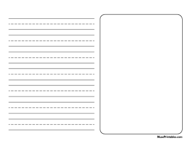 Black and White Story Handwriting Paper (5/8-inch Landscape) - Letter