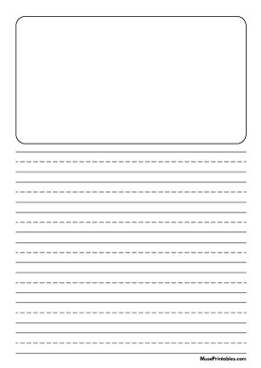 Black and White Story Handwriting Paper (5/8-inch Portrait) - A4