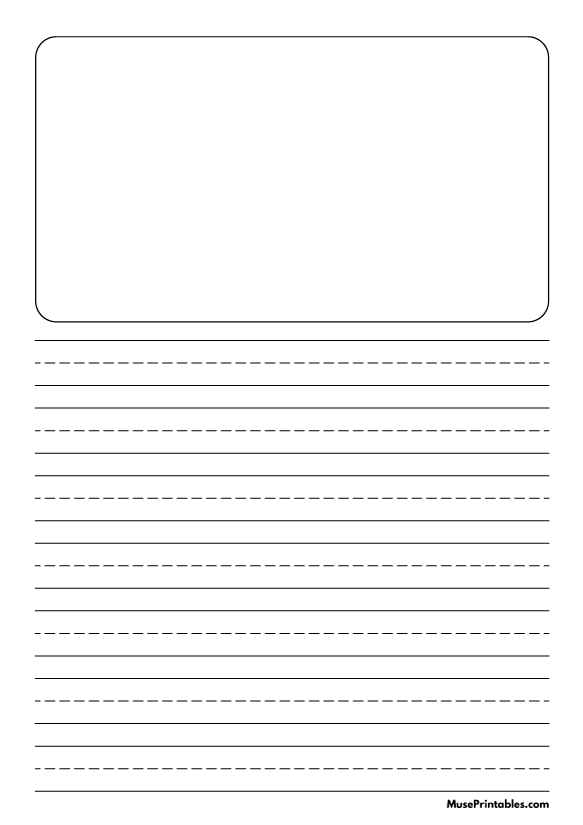 Black and White Story Handwriting Paper (5/8-inch Portrait): A4-sized paper (8.27 x 11.69)