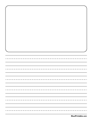 Black and White Story Handwriting Paper (5/8-inch Portrait) - Letter