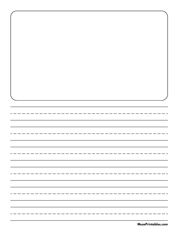 Black and White Story Handwriting Paper (5/8-inch Portrait): Letter-sized paper (8.5 x 11)
