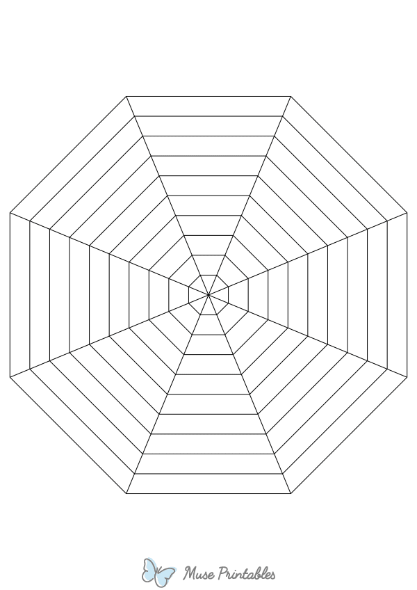 Black Concentric Octagon Graph Paper : A4-sized paper (8.27 x 11.69)