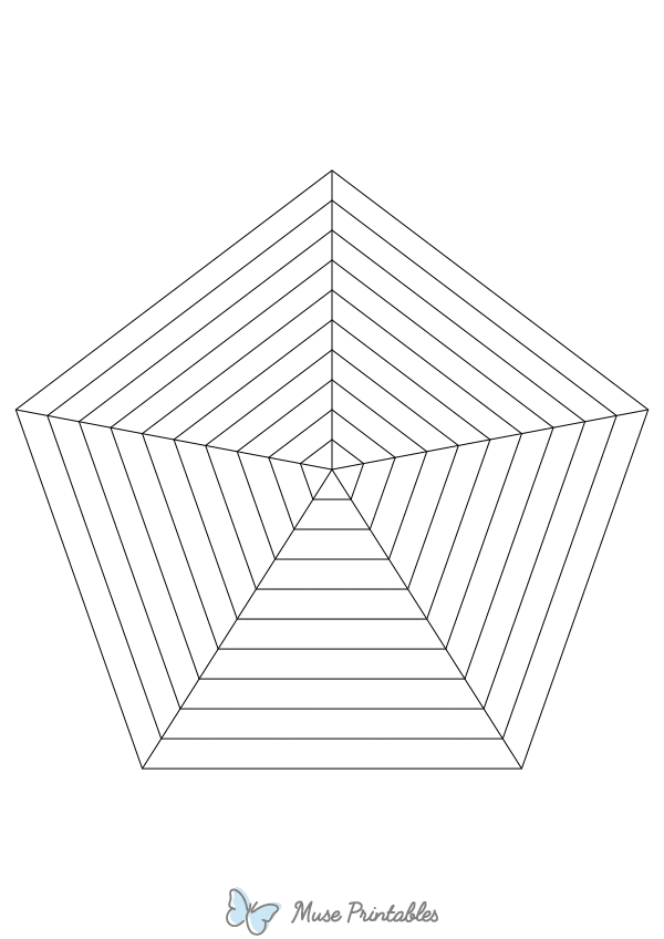 Black Concentric Pentagon Graph Paper : A4-sized paper (8.27 x 11.69)