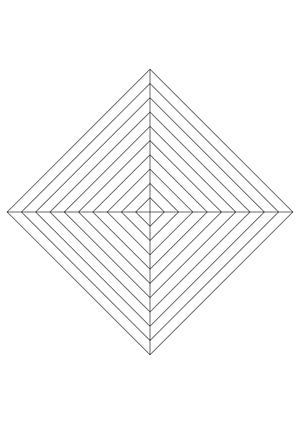 Black Concentric Square Graph Paper  - A4