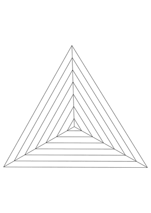 Black Concentric Triangle Graph Paper  - A4