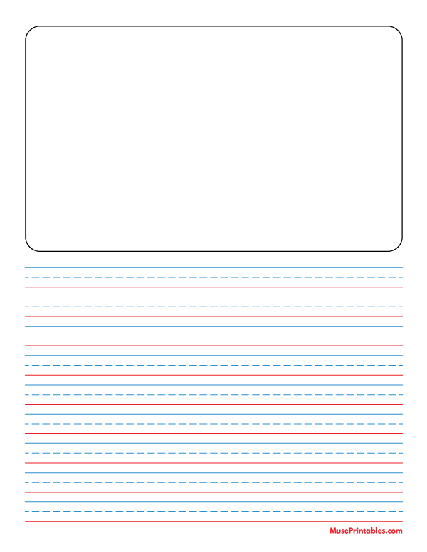 Printable Blue and Red Handwriting Paper (3/8-inch Portrait) for Letter  Paper