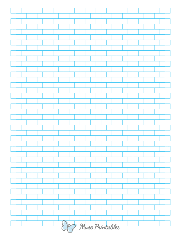 Blue Brick Graph Paper : Letter-sized paper (8.5 x 11)