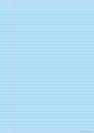 Blue College Ruled Notebook Paper - A4