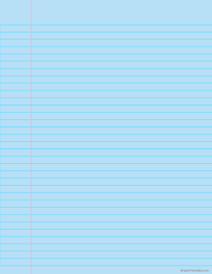 Blue College Ruled Notebook Paper - Letter