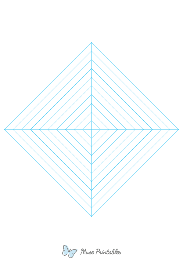 Blue Concentric Square Graph Paper : A4-sized paper (8.27 x 11.69)