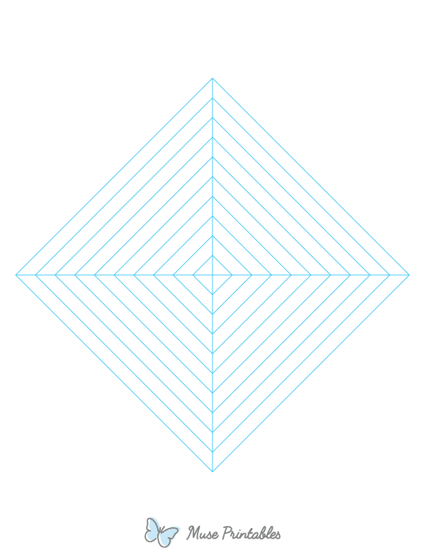 Blue Concentric Square Graph Paper : Letter-sized paper (8.5 x 11)