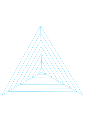 Blue Concentric Triangle Graph Paper  - A4