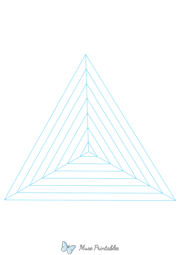 Blue Concentric Triangle Graph Paper : A4-sized paper (8.27 x 11.69)