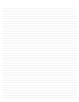 Blue Gray Lined Paper Narrow Ruled - Letter