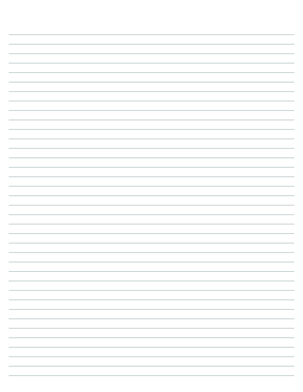 Blue Gray Lined Paper Narrow Ruled: Letter-sized paper (8.5 x 11)