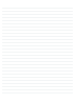 Blue Gray Lined Paper Wide Ruled - Letter