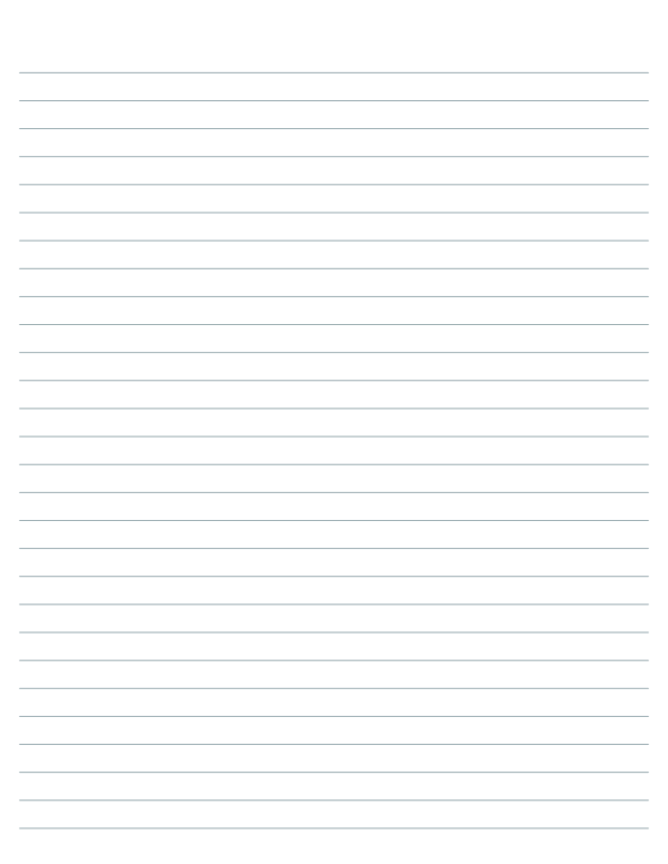 Blue Gray Lined Paper Wide Ruled: Letter-sized paper (8.5 x 11)