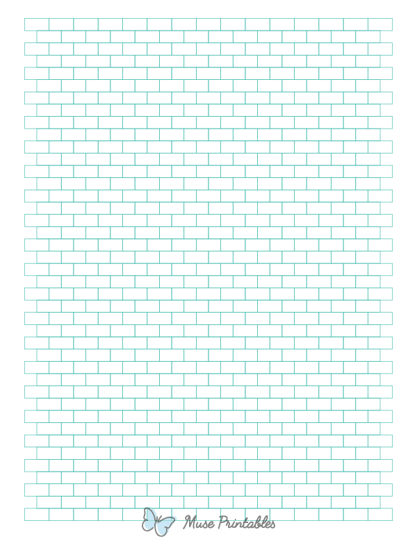Blue Green Brick Graph Paper : Letter-sized paper (8.5 x 11)