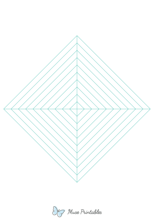 Blue Green Concentric Square Graph Paper : A4-sized paper (8.27 x 11.69)
