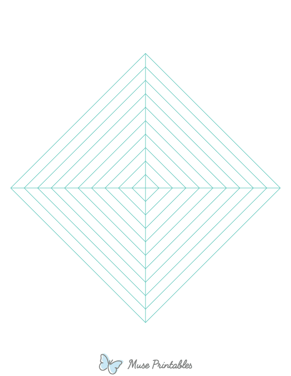 Blue Green Concentric Square Graph Paper : Letter-sized paper (8.5 x 11)