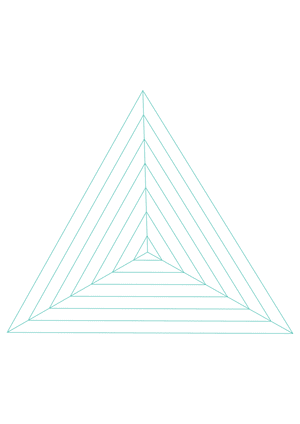 Blue Green Concentric Triangle Graph Paper  - A4
