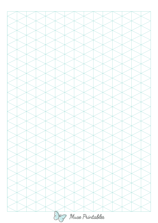 Blue Green Isometric Graph Paper : A4-sized paper (8.27 x 11.69)