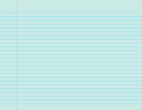 Blue-Green Landscape College Ruled Notebook Paper: Letter-sized paper (8.5 x 11)