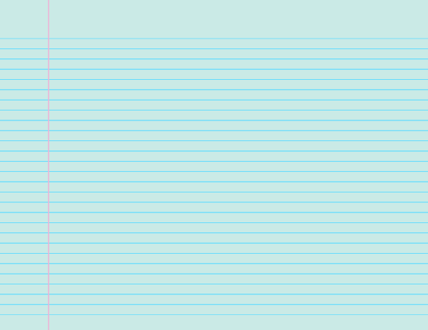 Blue-Green Landscape Narrow Ruled Notebook Paper: Letter-sized paper (8.5 x 11)