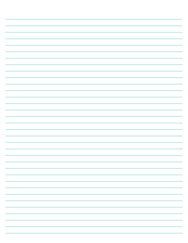 Blue-Green Lined Paper College Ruled: Letter-sized paper (8.5 x 11)
