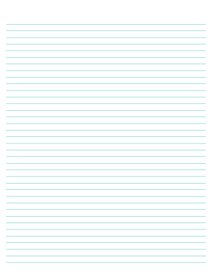 Blue-Green Lined Paper Narrow Ruled - Letter