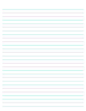 Blue-Green Lined Paper Wide Ruled - Letter