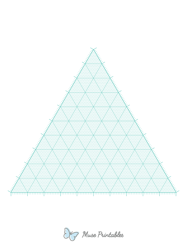 Blue Green Ternary Graph Paper : Letter-sized paper (8.5 x 11)