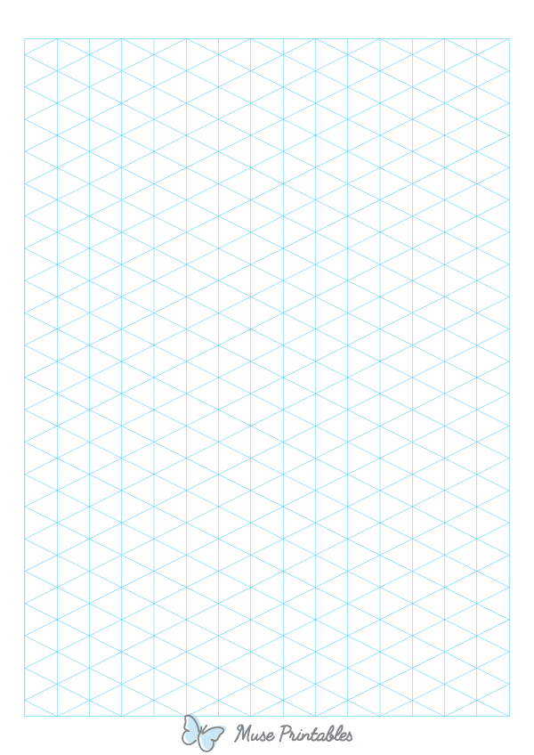 Blue Isometric Graph Paper : A4-sized paper (8.27 x 11.69)