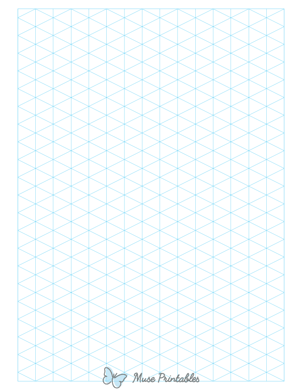 Blue Isometric Graph Paper : Letter-sized paper (8.5 x 11)