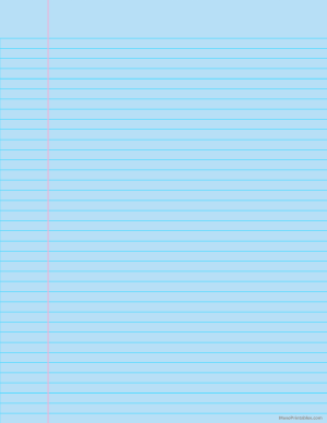 Blue Narrow Ruled Notebook Paper - Letter