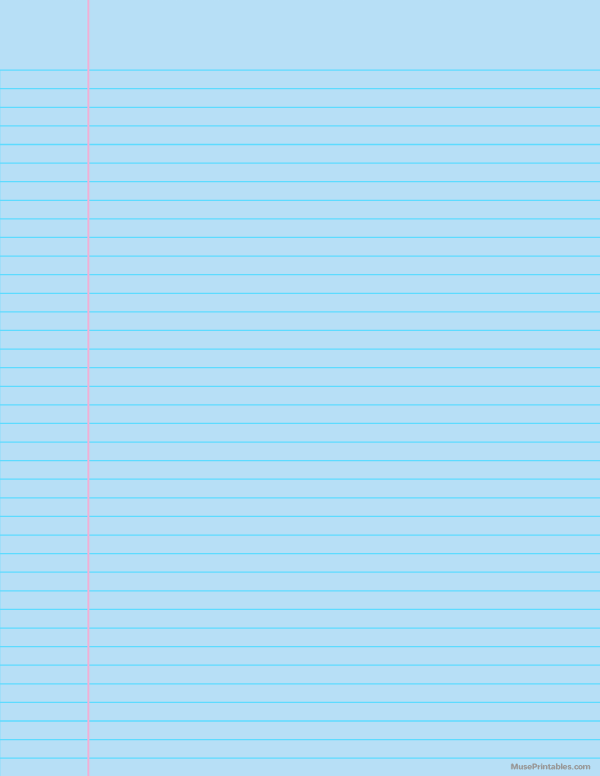 Blue Narrow Ruled Notebook Paper: Letter-sized paper (8.5 x 11)