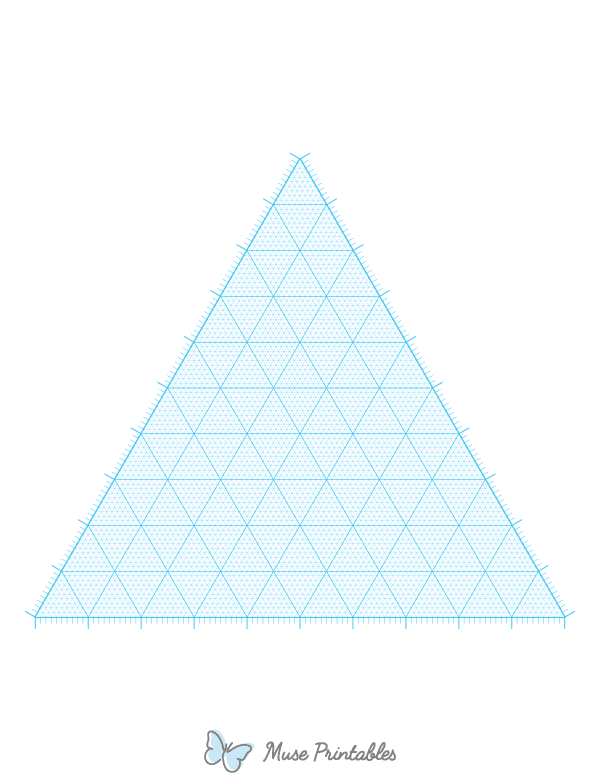 Blue Ternary Graph Paper : Letter-sized paper (8.5 x 11)
