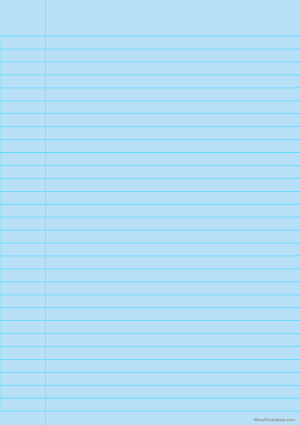 Blue Wide Ruled Notebook Paper - A4